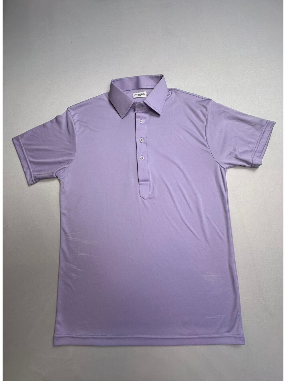 Collars & Co. Medium Lavender Dress Collar Polo Shirt 100%